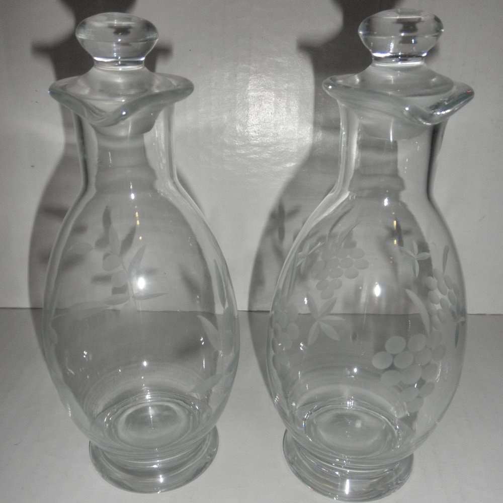 OIl and Vinager Glass Bottles Size 8" Tall NEW